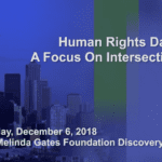 Graphic of Seattle skyline. Text overlay reads "Human Rights Day: A Focus on Intersectionality"