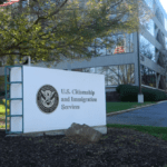 Front of the building of the US Citizenship and Immigration Services.