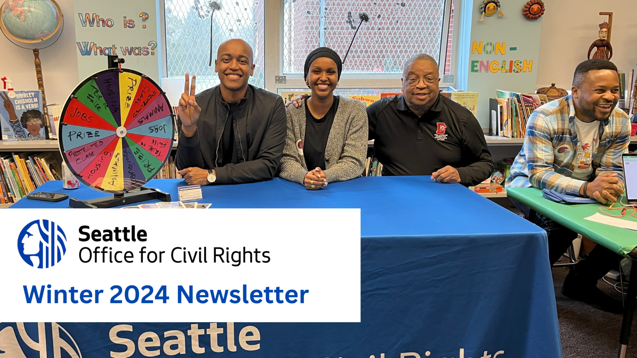 From L-to-R: Current King County Councilmember Girmay Zahilay; SOCR Deputy Director, Fahima Mohamed; Former King County Councilmember, Larry Gossett.