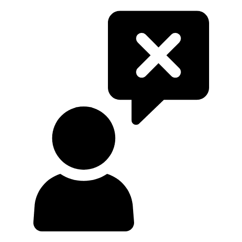 A person saying no or rejecting something.
