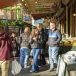 Many people browse shops at Pike Place Market