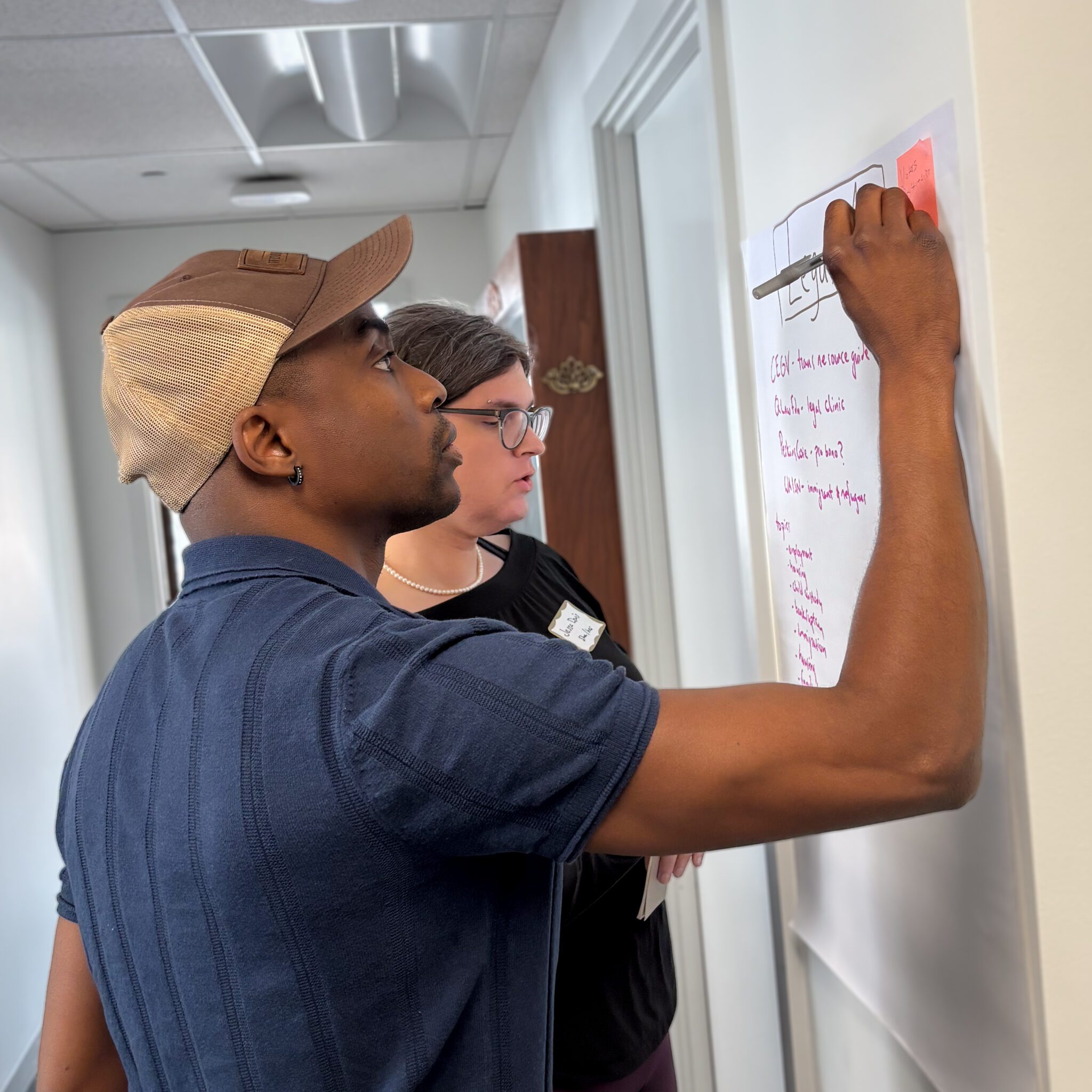 Seattle LGBTQ Commission member, Andrew Ikechukwu Ashiofu and co-chair, Jessa Davis and at the recent planning workshop.